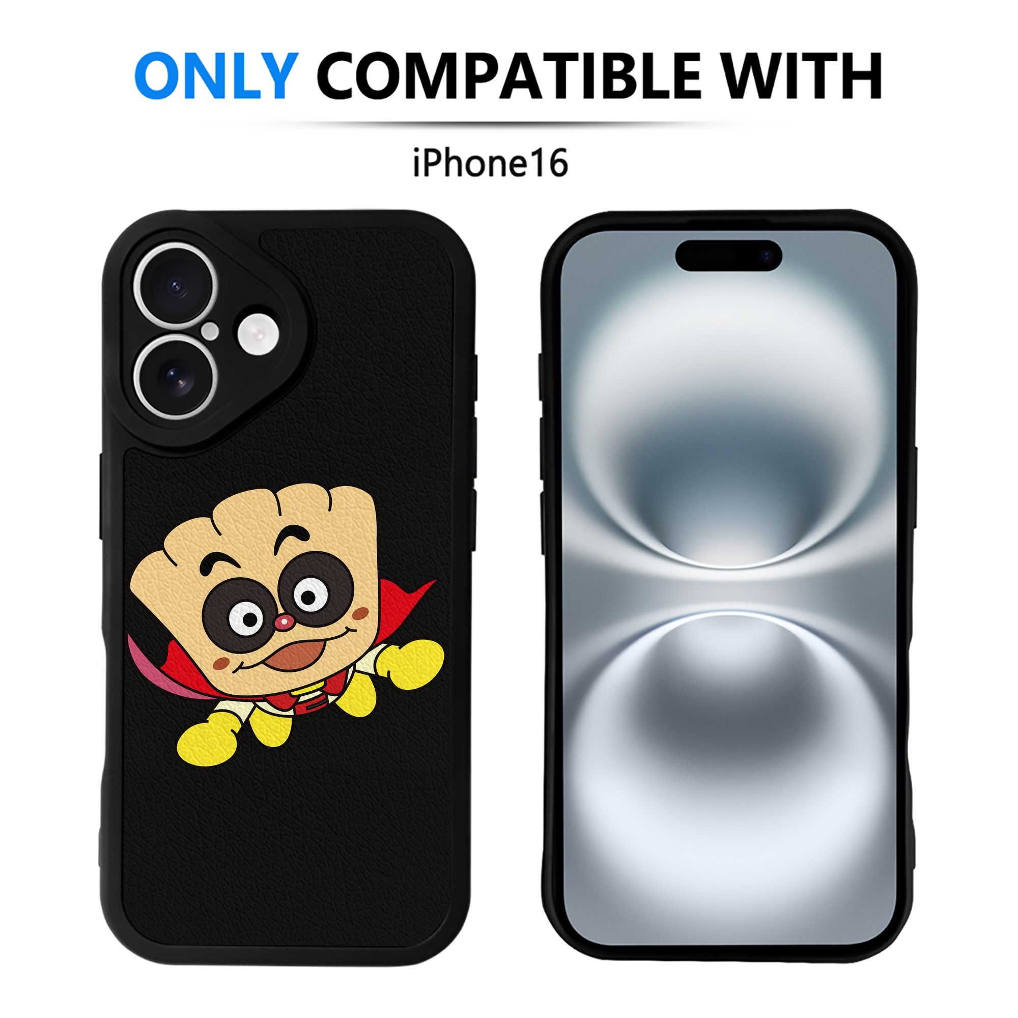（画像用） アンパンマン Anpanman 【iPhone 16シリーズ対応】シリコンスマホケース（レザー調） 材質：シリコン